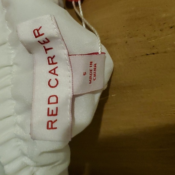 Red Carter Womens Ivory Pom Pom Crop Cami Tank Top Shirt NWT small - Picture 4 of 4